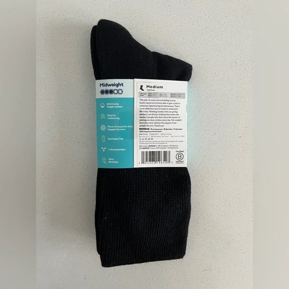 Bombas Ultra Stretch Calf Socks - BLACK women’s size M - Picture 4 of 4
